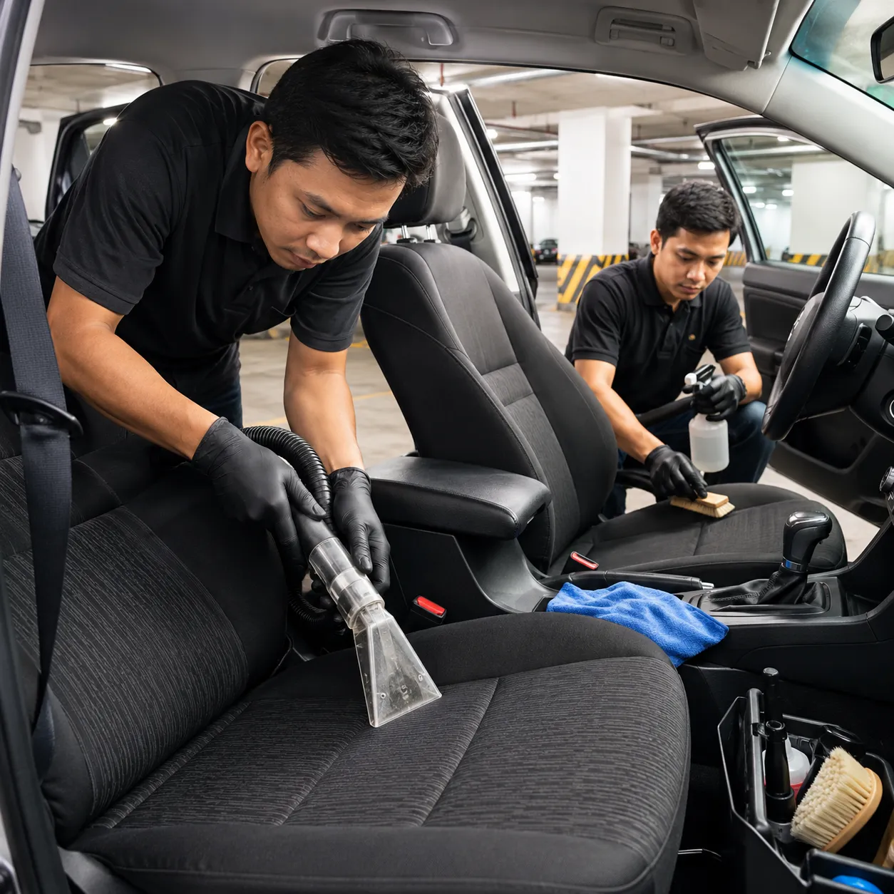 Bersihia Turun ke Basement untuk Menyegarkan Jok Mobil Pelanggan