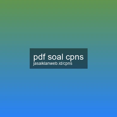 Pdf Soal Cpns