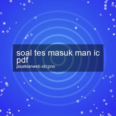 Soal Tes Masuk Man Ic Pdf