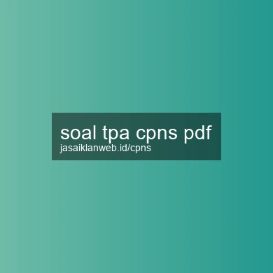 Soal Tpa Cpns Pdf
