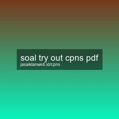Soal Try Out Cpns Pdf