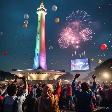 Kesiapan Fasilitas di Acara Tahun Baru Monas 2025.